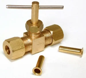 BRASS STRAIGHT COMPRESSION NEEDLE VALVE