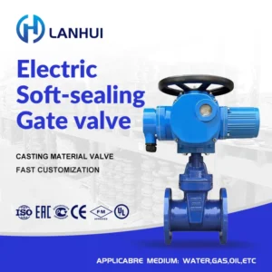 BS5163 Soft-Sealing Electric Flange Gate Valve PN16 DN50-DN600 Spheroidal Graphite Cast Iron Water