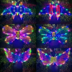 Back-mounted Inflatable Wing Balloon Luminous Butterfly and Rocket Wing Balloon Kids Party Prop Stage Performance Toy