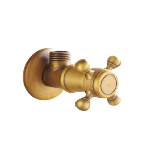 Bathroom Accessories Gold Plated Wall Mounted Antique Brass Angle Valve for Toilet