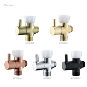 Bathroom Brass Bidet Sprayer T Valve 1/2 Shut Plated Diverter Toilet Tee Connector Valve Water Hydraulic Douche Adapter