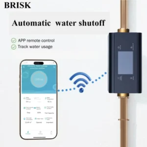 Battery/Plug Power Support Water Leak Detector Monitor Minimum 2 Liters/Hour Water Flow Reduce Damage Auto Shut-off Valve
