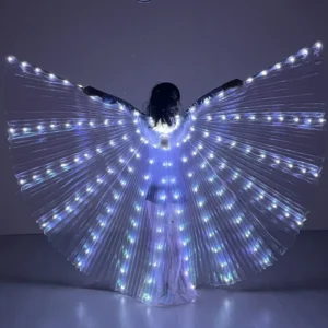 Belly Dance LED Butterfly Wings for Halloween & Chinese New Year Performance Fluorescent Light Battery Powered Hot Selling