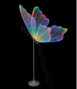 Big LED Iron Butterfly with Color-Changing Lights for Party Wedding Indoor Event Decor