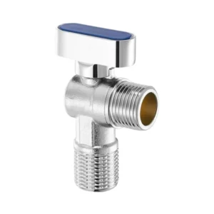 Blue Label All copper Chrome plated Hot Cold Single use Large flow Manual Angle Valve Hexagon Head G Thread for Home Appliance