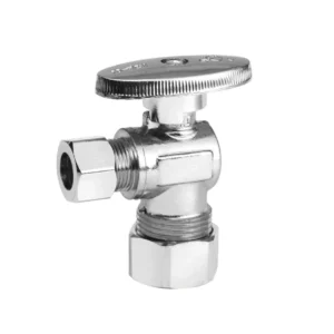 Brass Angle Stop Valve 1/4 Turn Water Shut Off Valves 1/2″ Compression Inlet X 3/8″ Compression Outlet Shut off Valve Plumbing