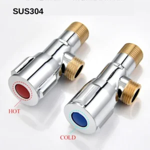 Brass Angle Valve 1/2″ Cold & Hot Water Stop Valve Chrome Plated Shut Off Valve for Toilet Water Heater Bathroom