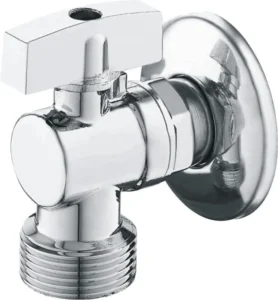 Brass Angle Valve with Rosette for Bathroom Washroom Plumbing