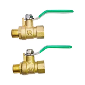 Brass Ball Valve 2 Way, 1/4″ 3/8″ 1/2″ Male & Female Thread, Mini Shut Off Valve for Water Air Oil, Industrial Plumbing Fitting