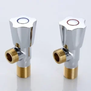Brass Chrome Triangle Angle Valve Stop Modern Bathroom Accessories for Hot Cold Water Basin