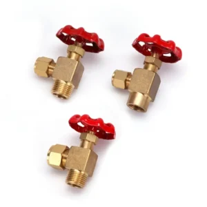 Brass Compression Type Angle Needle Valve BSP NPT Male Thread High Pressure Needle Regulating Valve for Instrument Tubing