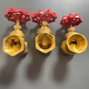 Brass Globe Valve NPT Female Thread Red Handwheel Fire-Safe Design Manual Shutoff Water 11/4in Port Size