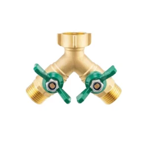 Brass Hose Divider System Dual Vortex Flow Channels with Precision Shutoff Valves