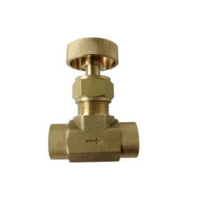 Brass Manual Needle Valve 1/4″ Female in X 1/4″ Female Out NPT 3000 psi for Gas Water & Oil