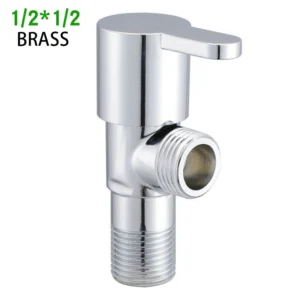 Brass Modern Eco-Friendly Toilet Angle Stop Valve Chrome Plated 1/2in for Hotel Use