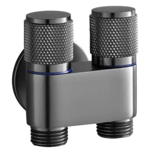 Brass One Two Angle Valve One In Two Out Triple Way Water Distribution Faucet Double Outlet Triangle Valve Made Bathroom