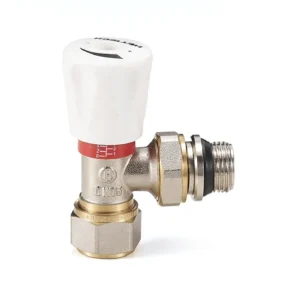 Brass Radiator Angle Valve Manual Thermostatic for Water Heating System Radiator Valve Compression Connection
