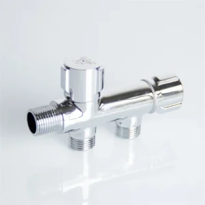 Brass Three Way Angle Valve 1/2 Inch Water Diverter Valve Faucet Parts for Bathroom Use