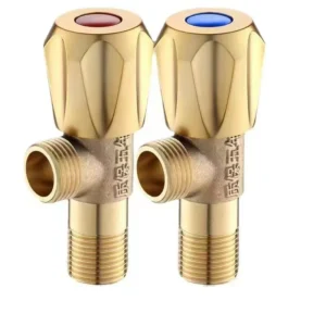 Brass Triangle Angle Valve Quick Open Shut Off for Bathroom Kitchen Water Heater Toilet Raw Color Model SLT15003