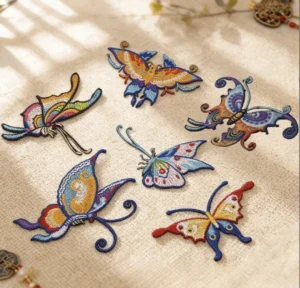 Butterfly Embroidery Fabric Stickers Opera Dress Embroidery Stickers Performance Dance Clothing Embroidery Patches