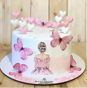 Butterfly Girl Back for Mother’s Day Cake Decoration Cake Decorating Supplies Custom Butterfly Cake Topper Decoration