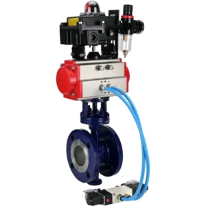 Butterfly Valve Carbon Steel Flanged 25 Bar Pneumatic WBV3EX 3432M 1W F ISO 12