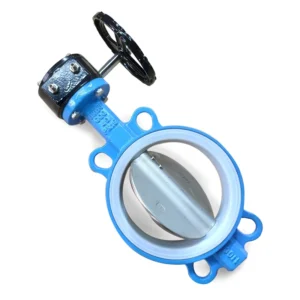 Butterfly Valve DI Body Wafer Manual PTFE Seat Ductile Cast Iron Butterfly Valve with Worm Gear for Water and Gas