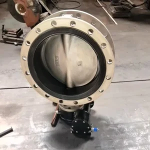 Butterfly Valve Double Flanged Type with Pneumatic Actuator SS304 Body EPDM/PTFE Seal PN10 for Water Treatment