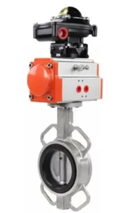 Butterfly Valve Stainless Steel AISI 304 Compact Flanged 16 Bar Pneumatic WBV3131N 2W Fb H 37