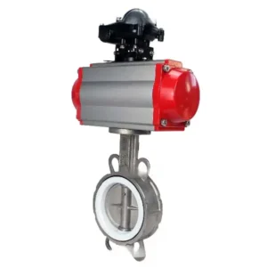 Butterfly Valve Stainless Steel AISI 304 Compact Flanged 16 Bar Pneumatic WBV3131P 2W Fb H 18