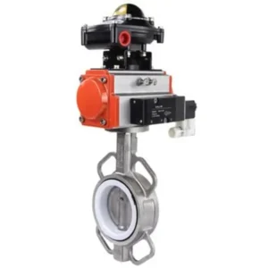 Butterfly Valve Stainless Steel AISI 304 Compact Flanged 16 Bar Pneumatic WBV3131P 2W Fb H 24