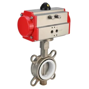 Butterfly Valve Stainless Steel AISI 304 Compact Flanged 16 Bar Pneumatic WBV3131P 2W Fb H
