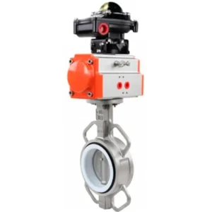 Butterfly Valve Stainless Steel AISI 304 Compact Flanged 16 Bar Pneumatic WBV3131P 2W Fb H 40