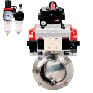 Butterfly Valve Stainless Steel AISI 304 For Welding 10 Bar Pneumatic WBV3131E 2W W H 14