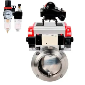 Butterfly Valve Stainless Steel AISI 304 For Welding 10 Bar Pneumatic WBV3131E 2W W H 4