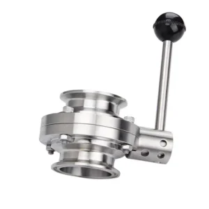 Butterfly Valve with Blue Handle Sanitary Stainless Steel Ball Valve for Manual Use for Water Media