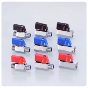 CM165 1/8″ 1/4″ 3/8″ 1/2″ G Male to Female Thread Mini Brass Ball Valve Air Oil Water Shutoff
