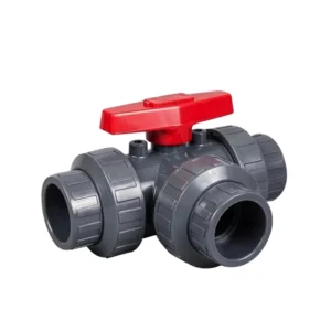 COVNA 3 Way PVC UPVC Plastic True Union Double Union Flange Ball Valve