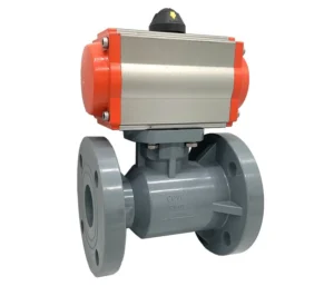 CPVC Plastic Acid and Alkali Resistant Pneumatic Flanged Chlorinated Ball Valve