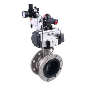 China Factory Custom Stainless Steel Pneumatic Actuator Flange Butterfly Valve