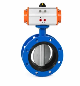 China Manufacturer 10 Inch PN16 EPDM Seat Ductile Iron Pneumatic Flange Butterfly Valve ISO9001 CE Certified for Data Center