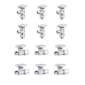 Chrome 3/8 inch OD Compression x 5/8 inch OD CPVC Multi Turn Angle Shutoff Valves