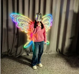 Colorful LED Butterfly Wings Full Color Light Up Wings for Festival and Event Decoration