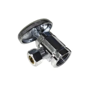 Compression Style Oval Handle 3/8″ Brass Shut Off Angle Valve for Plumbing