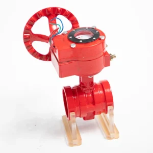 Custom DN65 Manual Water Handle Turbine Type Grooved Flange Signal Butterfly Valve
