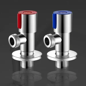 Custom Made Manual Explosion-Proof Stainless Steel Angle Valve for Cold Water Red/Blue Wheel DN15 Male Thread Medium