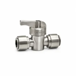 Custom SUS 316L Straight Shut-off Inline Ball Valve 1/4″ 3/8″ Quick Push Fit Connector RO Water Filter Purifier Parts Fitting