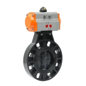Customizable Color Double Acting Pneumatic Plastic Butterfly Valve with Flanged Port EPDM Seat ANSI DIN JIS Certified