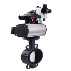 Customized Carbon Steel Body PTFE Soft Seal Pneumatic Wafer Butterfly Valve DN50 DN1000 Direct Factory Water Medium Applications