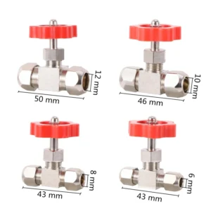 Cutting Sleeve Nickel plated Metal Control Water Valve High Pressure Durable Tube Needle Type Globe Valve